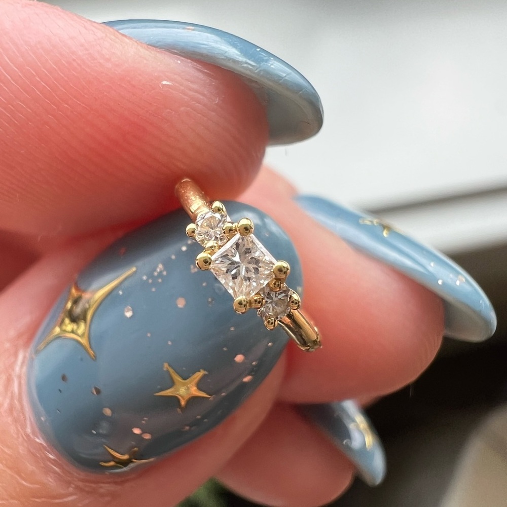 ❌ SOLD ❌ Maria Tash Yellow Gold Princess Cut Clicker Hoop 8mm